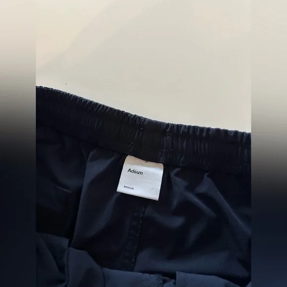 Adsum Site Pants Nylon Drawstring Trousers Gorpcore Minimalist M Navy Blue